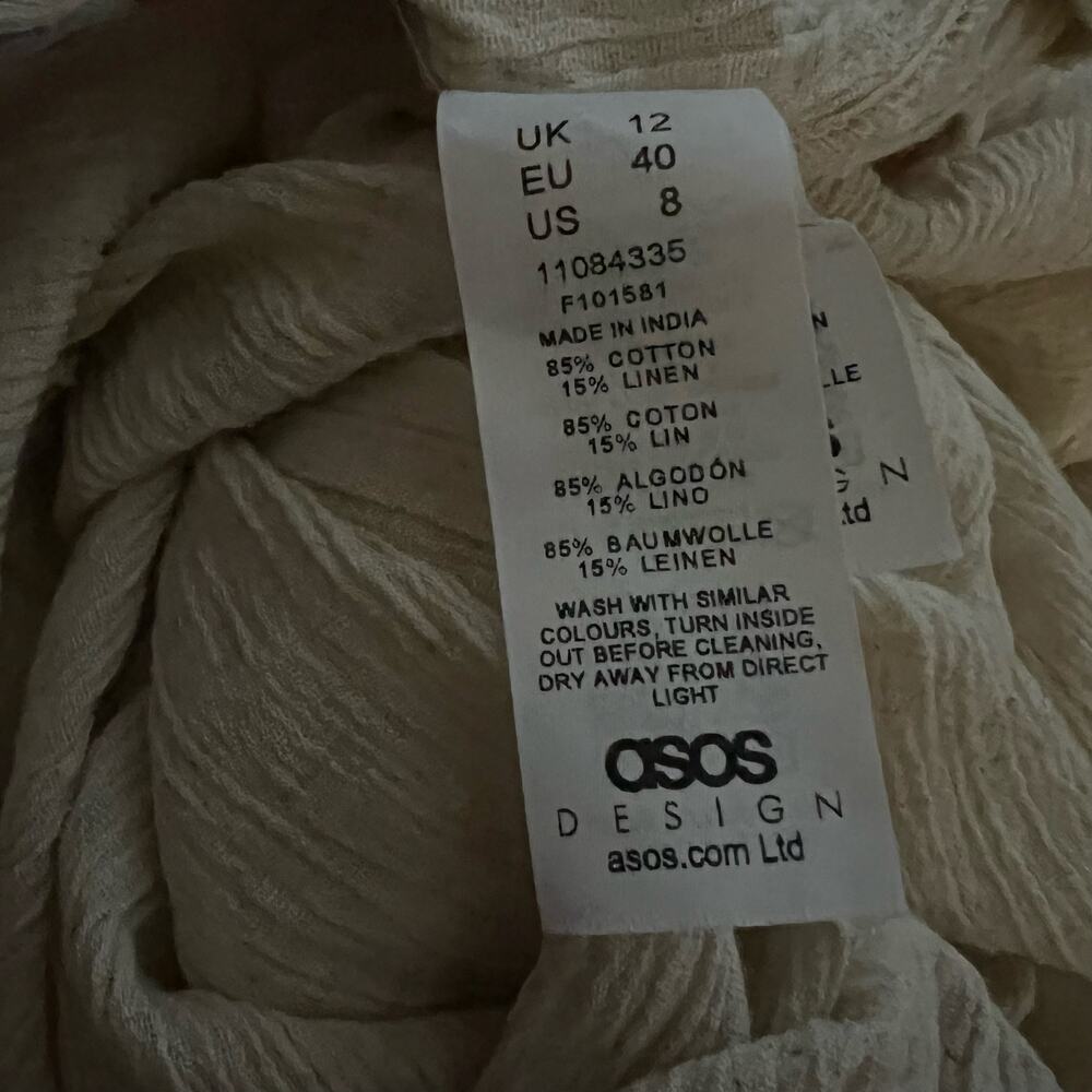 Asos Design Shirred Waist Button Front Tiered Mid… - image 5